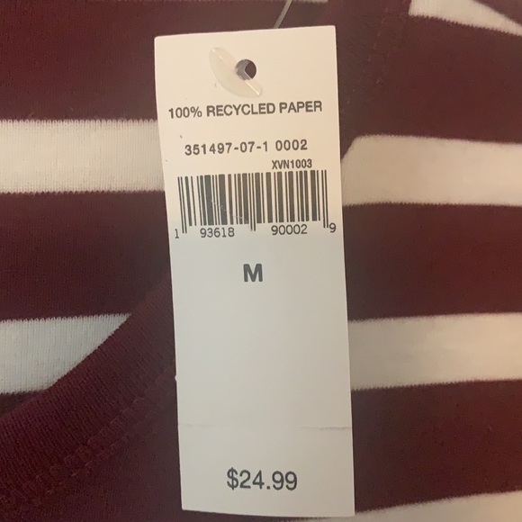 Striped long sleeve top (maroon and white) - Picture 5 of 5